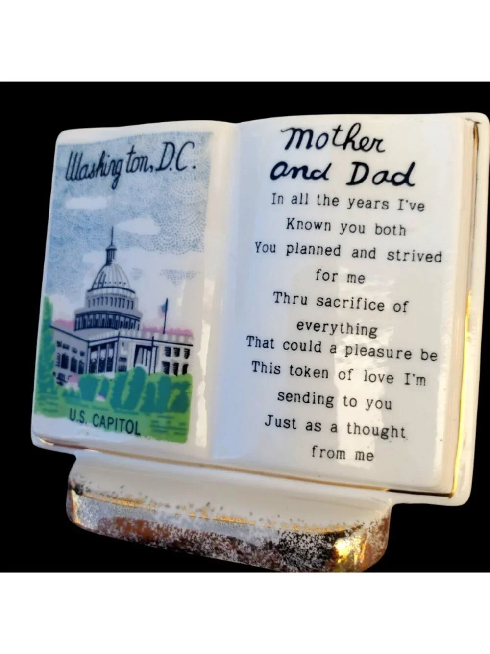 US Capitol Washington DC Souvenir Souvenir Remembrance Vase 1960s